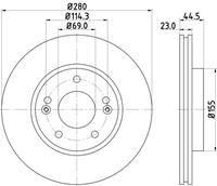 Hella Bremsscheibe Vorderachse  8DD 355 118-371