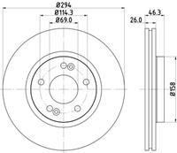 Hella Bremsscheibe Vorderachse  8DD 355 118-671