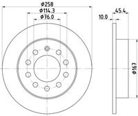 Hella Bremsscheibe Hinterachse  8DD 355 114-531