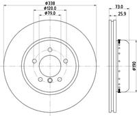 Hella Bremsscheibe Vorderachse  8DD 355 120-861