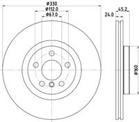 Hella Bremsscheibe Vorderachse  8DD 355 122-641