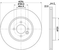 Hella Pagid GmbH Remschijf Gecoat 54836PRO 8DD355115881