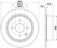 Hella Bremsscheibe Hinterachse  8DD 355 122-981