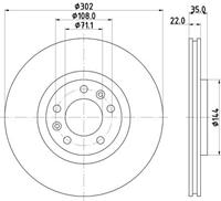 Hella Bremsscheibe Hinterachse  8DD 355 116-231