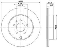 Hella Bremsscheibe Hinterachse  8DD 355 119-401