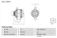 Drehstromgenerator BOSCH 0 986 048 740