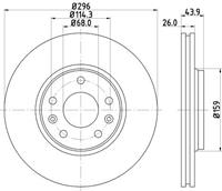 Hella Bremsscheibe Vorderachse  8DD 355 116-161