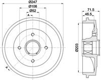 Hella Bremstrommel Hinterachse  8DT 355 302-791