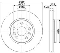 Hella Bremsscheibe Vorderachse  8DD 355 116-451