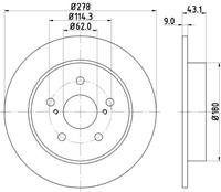 Hella Bremsscheibe Hinterachse  8DD 355 116-791