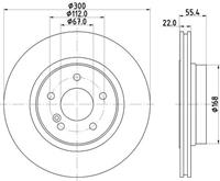 Hella Bremsscheibe Hinterachse  8DD 355 117-771