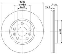 Hella Bremsscheibe Vorderachse  8DD 355 117-781