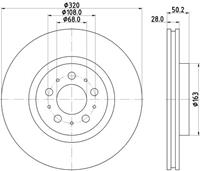 Hella Pagid GmbH Remschijf Gecoat 54782PRO 8DD355117851