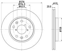 Hella Pagid GmbH Remschijf Gecoat 55047PRO 8DD355117881