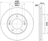 Hella Pagid GmbH Remschijf Gecoat 54473PRO 8DD355118081