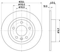 Hella Pagid GmbH Remschijf Gecoat 54864PRO 8DD355118171