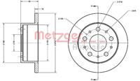 Metzger Bremsscheibe Hinterachse  6110338