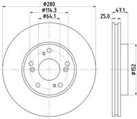 honda Remschijf Gecoat 55525PRO 8DD355118191