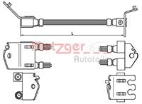 Metzger Bremsschlauch Hinterachse beidseitig  4112543