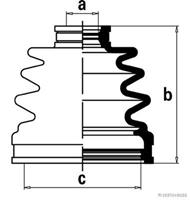 Jakoparts Faltenbalgsatz, Antriebswelle Hinterachse getriebeseitig  J2887012