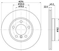 Hella Bremsscheibe Vorderachse  8DD 355 122-931