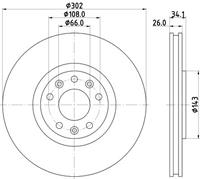 Hella Pagid GmbH Remschijf 8DD355120501