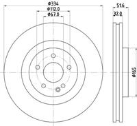 Hella Bremsscheibe Vorderachse  8DD 355 122-391