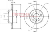 Metzger Bremsscheibe Vorderachse  6110414