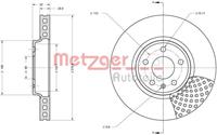 Metzger Bremsscheibe Vorderachse  6110425