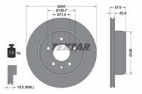 Textar Bremsscheibe Hinterachse  92139300