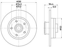 Hella Pagid GmbH Remschijf 8DD355125281