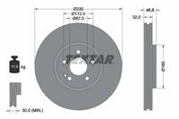 Textar Bremsscheibe Vorderachse  92181903