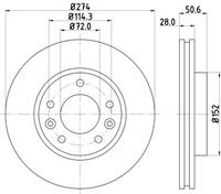 Hella Bremsscheibe Vorderachse  8DD 355 125-591