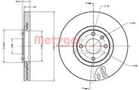 Metzger Bremsscheibe Vorderachse  6110475