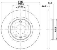 Hella Bremsscheibe Vorderachse  8DD 355 127-311