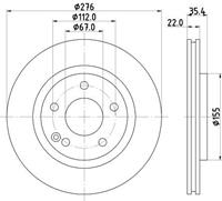 Hella Bremsscheibe Vorderachse  8DD 355 127-491