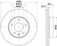 Hella Bremsscheibe Vorderachse  8DD 355 127-331