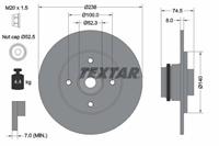 Textar Bremsscheibe Hinterachse  92231700