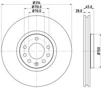 Hella Bremsscheibe Vorderachse  8DD 355 127-851