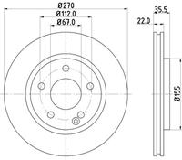 Hella Bremsscheibe Vorderachse  8DD 355 128-161