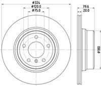 Hella Bremsscheibe Hinterachse  8DD 355 128-531