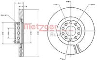 Metzger Bremsscheibe Vorderachse  6110557