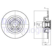 Delphi Bremsscheibe Hinterachse  BG9027RS