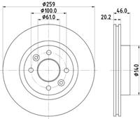 Hella Bremsscheibe Vorderachse  8DD 355 101-281