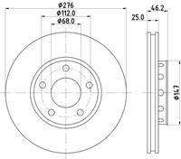 Hella Bremsscheibe Vorderachse  8DD 355 101-361