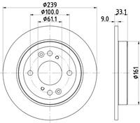 Hella Bremsscheibe Hinterachse  8DD 355 132-061