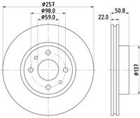 Hella Bremsscheibe Vorderachse  8DD 355 102-301