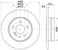 Hella Bremsscheibe Hinterachse  8DD 355 102-721