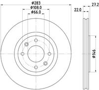 Hella Bremsscheibe Vorderachse  8DD 355 103-001