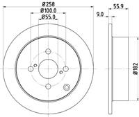 Hella Bremsscheibe Hinterachse  8DD 355 110-471